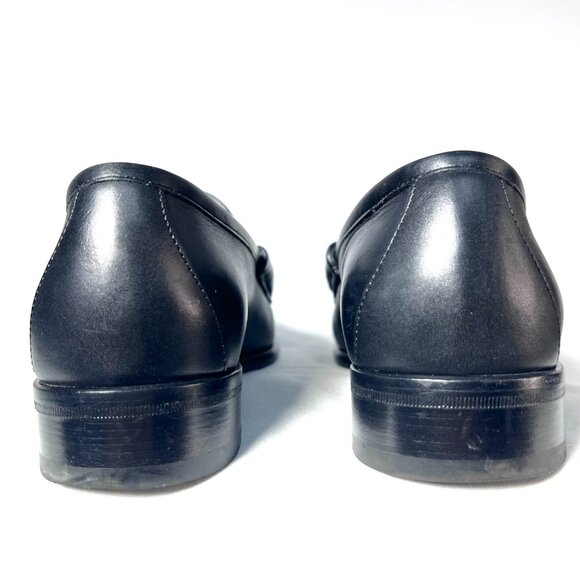 GUCCI Men's Silver horsebit Black Leather Loafer, 6 1/2 D $1050 retail - Picture 4 of 10